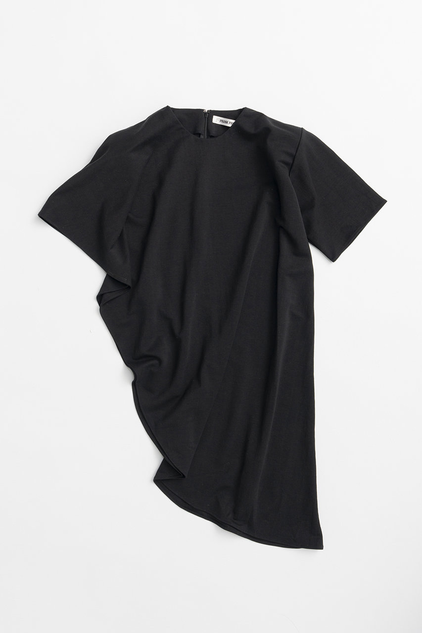 プランク プロジェクト/PRANK PROJECTの【予約販売】ショルダーパッドアシメケープTシャツ / Shoulder Pad Asymmetrical Cape T-Shirt(BLK(ブラック)/31261415103)