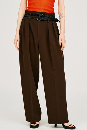 プランク プロジェクト/PRANK PROJECTの【予約販売】ダブルベルトスラックス / Double Belt Slacks(110600/110601)