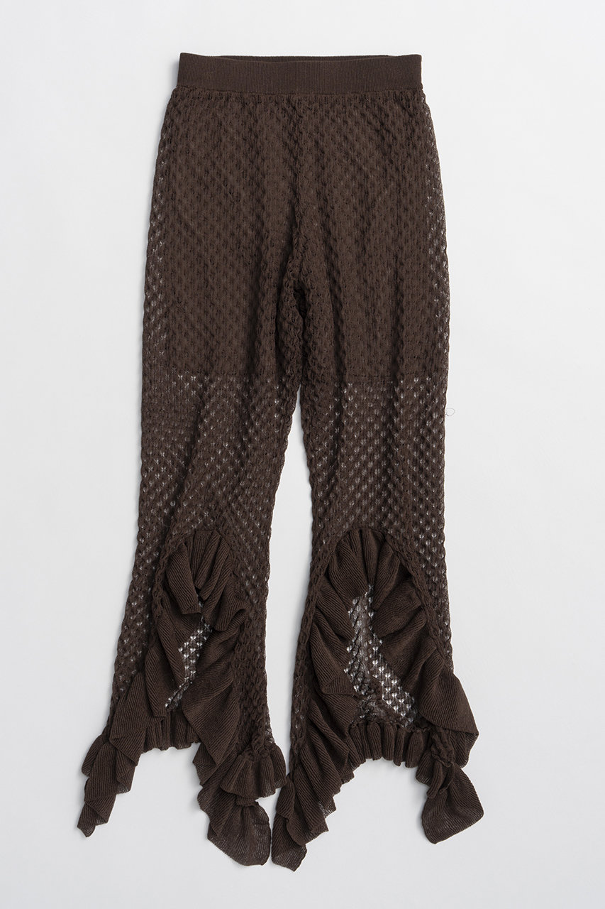 プランク プロジェクト/PRANK PROJECTの【予約販売】シアーニットフリルパンツ / Sheer Knit Frill Pants(BRN(ブラウン)/31261465404)