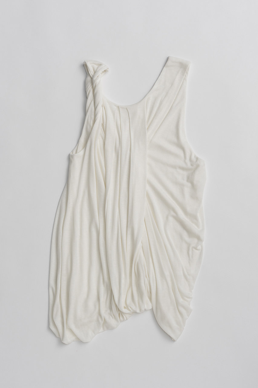 プランク プロジェクト/PRANK PROJECTのツイストショルダードレープトップ / Twist Shoulder Drape Top(WHT(ホワイト)/31261415615)