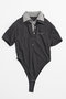 【予約販売】ダブルカラーポロボディスーツ / Double Collar Polo Bodysuit プランク プロジェクト/PRANK PROJECT BLK(ブラック)