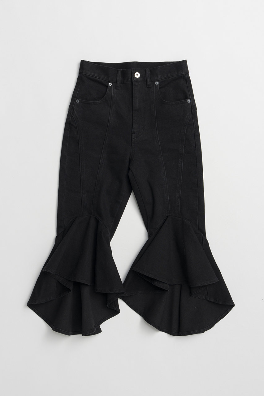 プランク プロジェクト/PRANK PROJECTのスーパーフレアデニムハーフパンツ / Super Flare Denim Half Pants(BLK(ブラック)/31261465401)