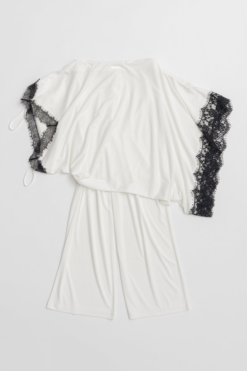 プランク プロジェクト/PRANK PROJECTの横向きレースワンピースパンツ / Slip Dress Layered Pants(WHT(ホワイト)/31261466201)