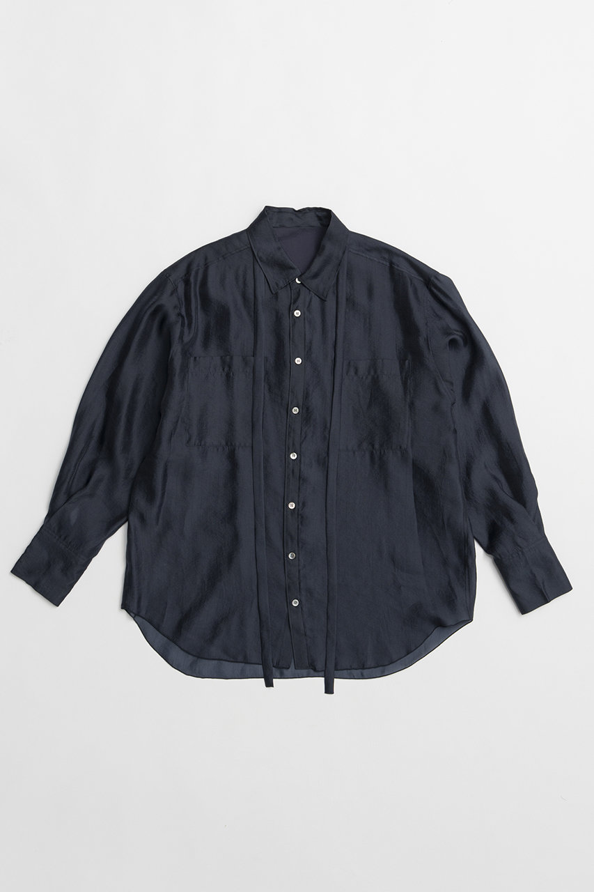 プランク プロジェクト/PRANK PROJECTの【予約販売】シアーボウタイシャツ / Sheer Bow Tie Shirt(NVY(ネイビー)/31261316110)