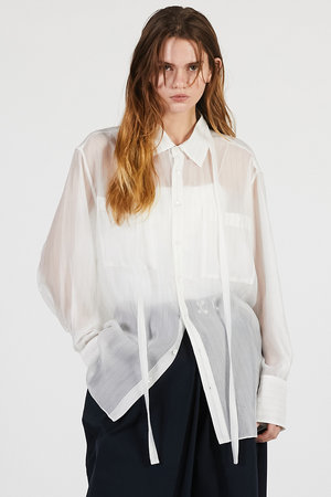 プランク プロジェクト/PRANK PROJECTの【予約販売】シアーボウタイシャツ / Sheer Bow Tie Shirt(110400/110402)