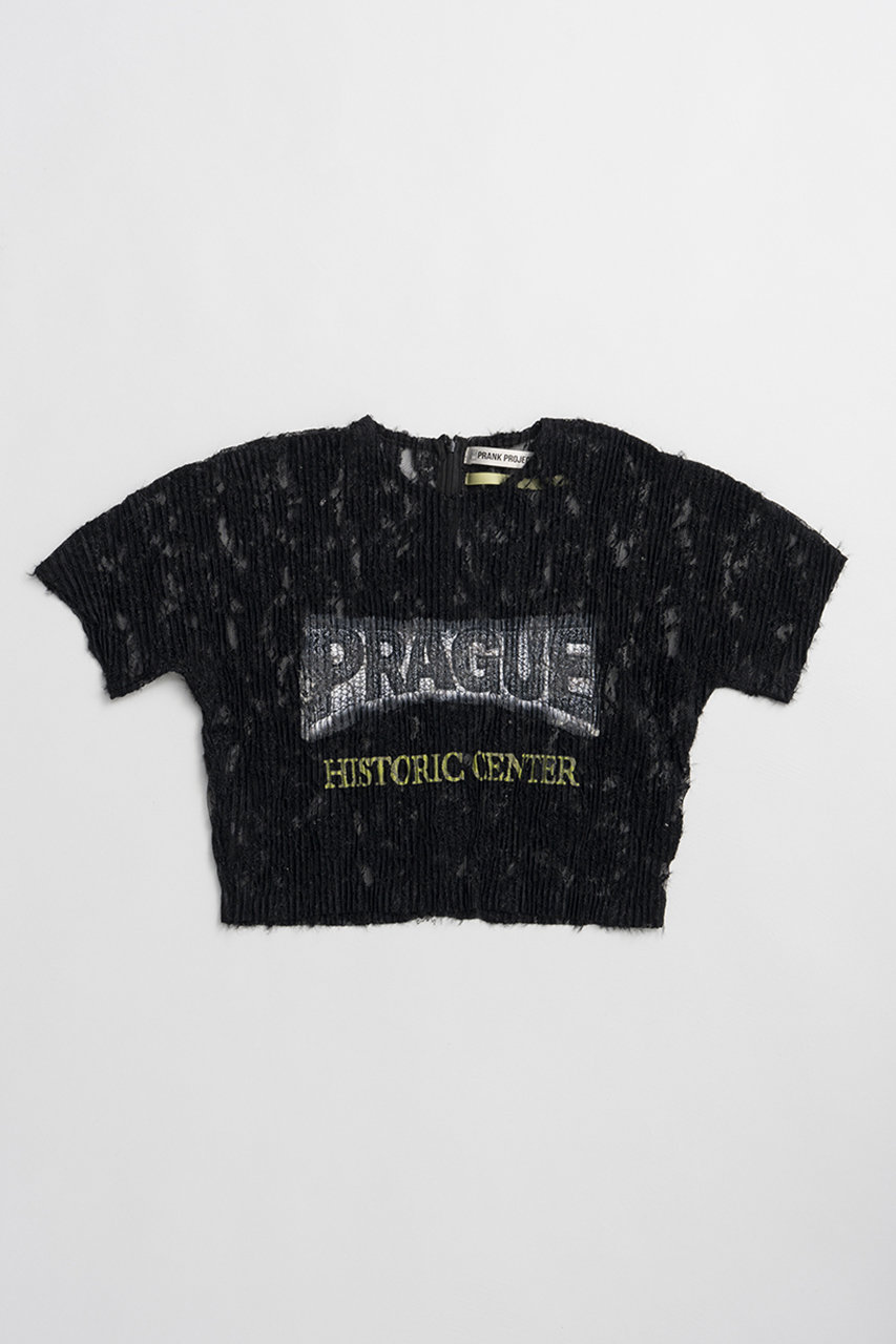 プランク プロジェクト/PRANK PROJECTの【予約販売】PRAGUE ロゴプリントTシャツ / Lace Pleats Top(BLK(ブラック)/31261316204)