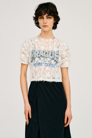 プランク プロジェクト/PRANK PROJECTの【予約販売】PRAGUE ロゴプリントTシャツ / Lace Pleats Top(110100/110102)