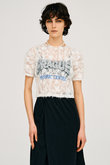 PRAGUE ロゴプリントTシャツ / Lace Pleats Top