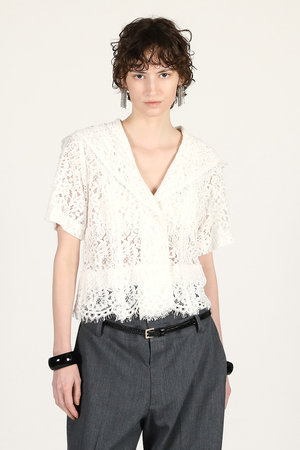 プランク プロジェクト/PRANK PROJECTの【予約販売】スカラップレースセーラーシャツ / Scallop Lace Sailor Shirt(110400/110402)