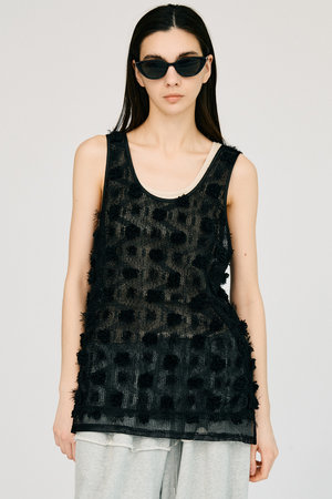 プランク プロジェクト/PRANK PROJECTの【予約販売】フラワーメッシュレイヤータンク / Flower Mesh Layer Tank(110100/110101)