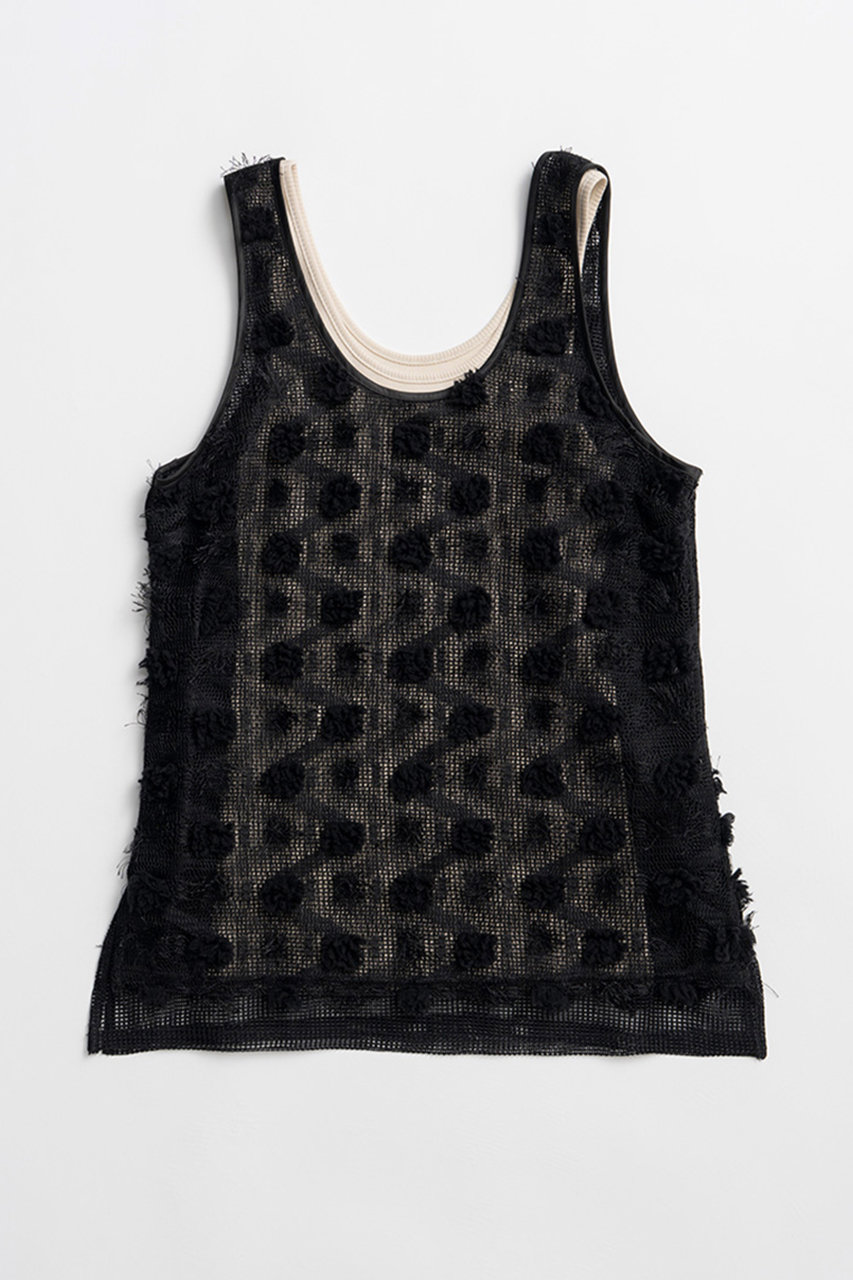 プランク プロジェクト/PRANK PROJECTの【予約販売】フラワーメッシュレイヤータンク / Flower Mesh Layer Tank(BLK(ブラック)/31261315616)