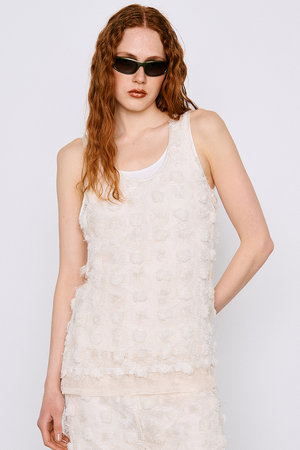 プランク プロジェクト/PRANK PROJECTの【予約販売】フラワーメッシュレイヤータンク / Flower Mesh Layer Tank(110100/110101)