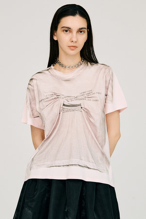 プランク プロジェクト/PRANK PROJECTの【予約販売】フェイクプリントランダムタックTEE / Fake Print Random Tack T-Shirt(110100/110102)