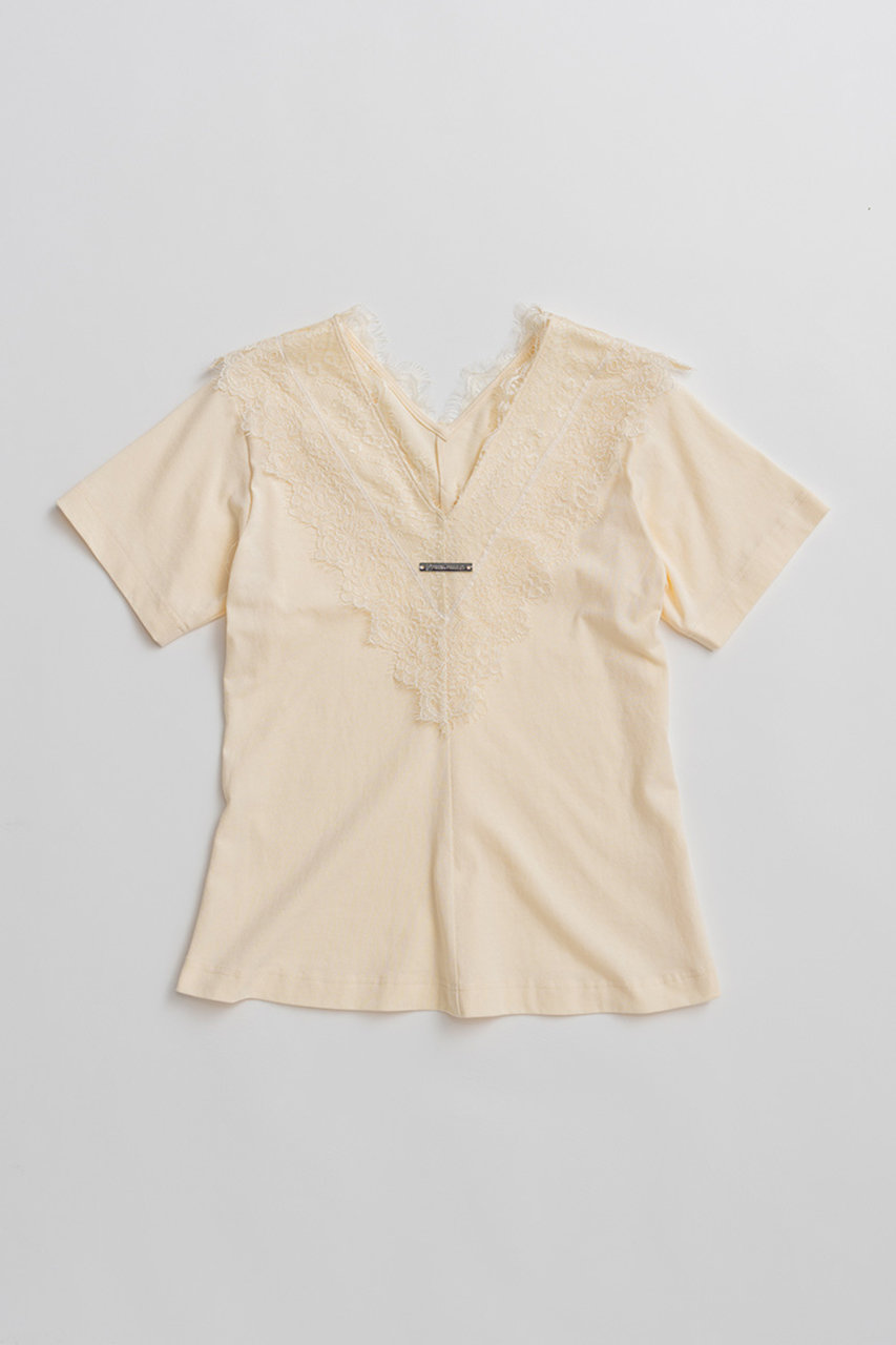 プランク プロジェクト/PRANK PROJECTの【予約販売】VネックレースTシャツ / V-Neck Lace T-Shirt(IVR(アイボリー)/31261415106)