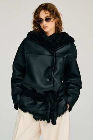 プランク プロジェクト/PRANK PROJECTの【予約販売】リバーシブルフードボアコート / Reversible Hooded Boa Coat(110900/110903)