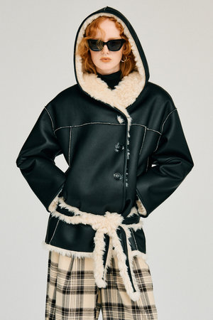 プランク プロジェクト/PRANK PROJECTの【予約販売】リバーシブルフードボアコート / Reversible Hooded Boa Coat(110900/110903)