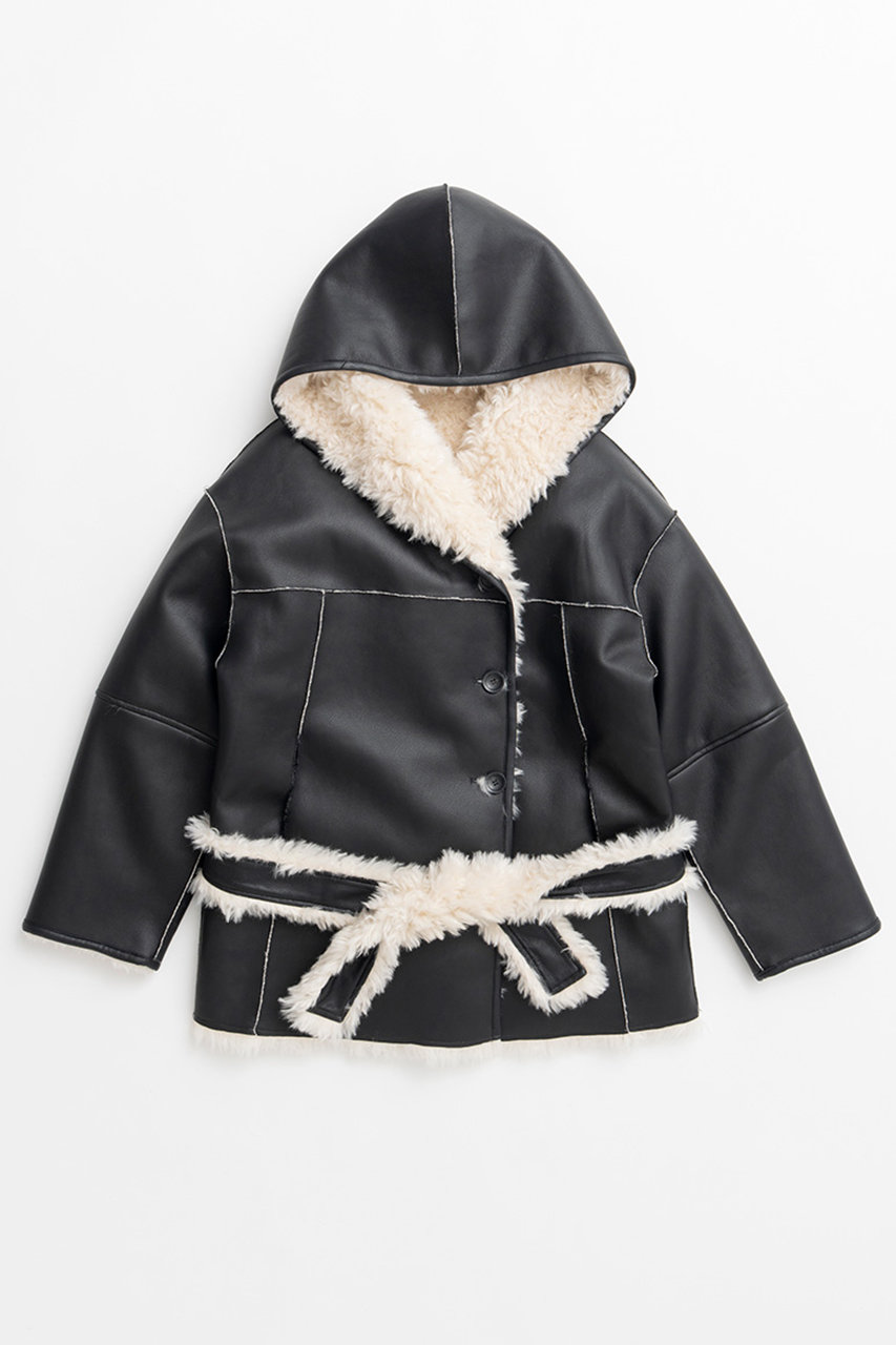 PRANK PROJECT リバーシブルフードボアコート / Reversible Hooded Boa Coat (WHT(ホワイト), FREE) プランク プロジェクト ELLE SHOP