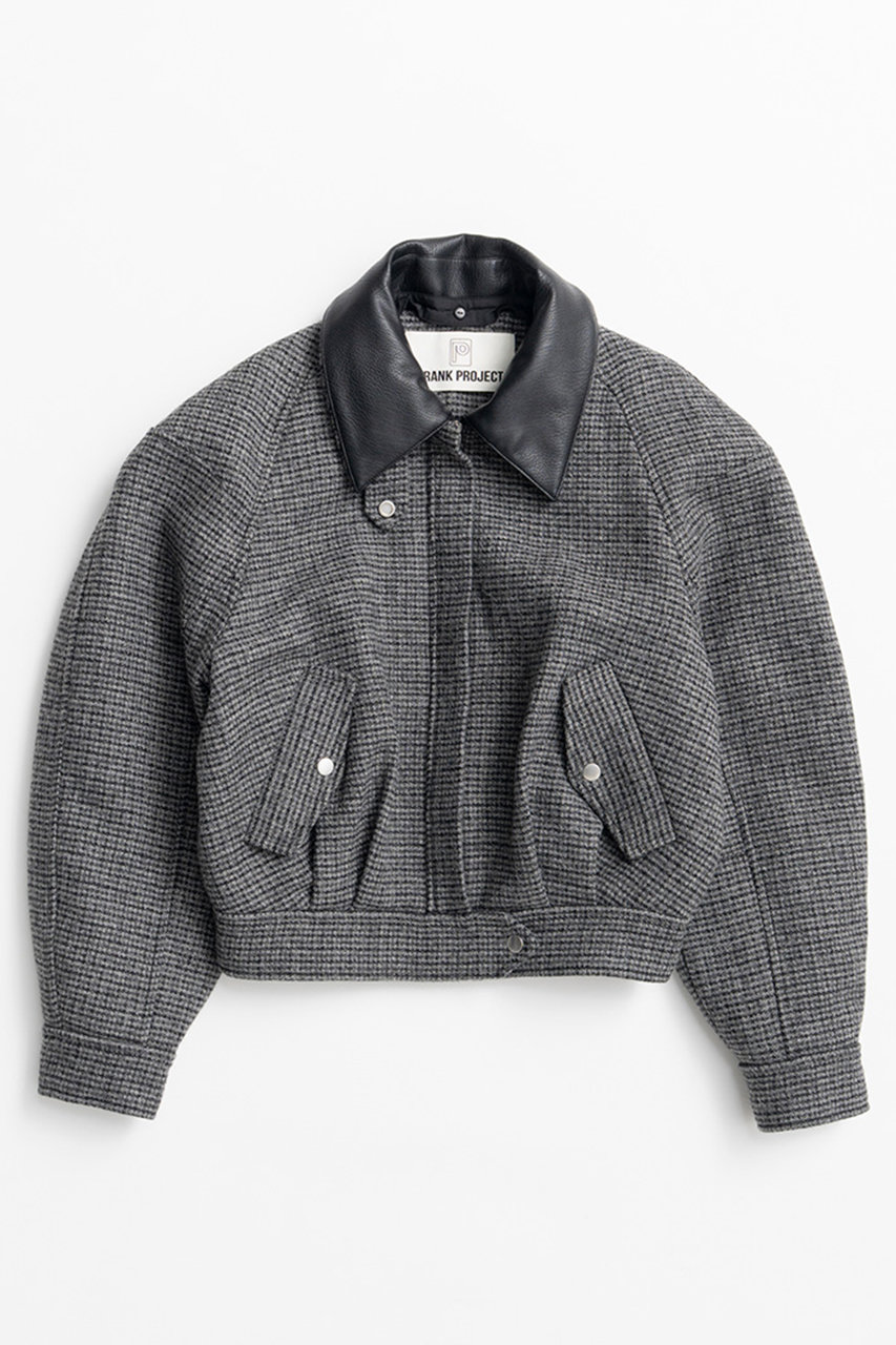 PRANK PROJECT レザーカラーショートコート / Leather Collar Short Coat (MLT(マルチカラー), FREE) プランク プロジェクト ELLE SHOP