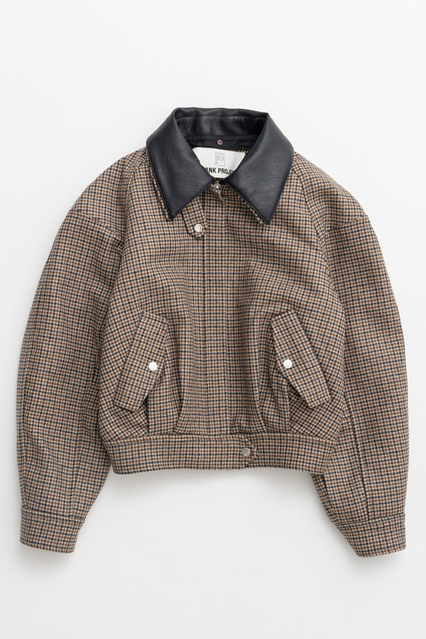 PRANK PROJECT レザーカラーショートコート / Leather Collar Short Coat (BRN(ブラウン), FREE) プランク プロジェクト ELLE SHOP