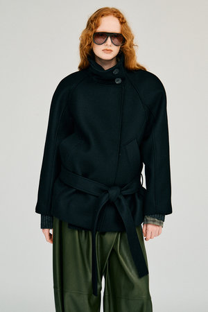 プランク プロジェクト/PRANK PROJECTの【予約販売】ローウエステッドハイネックウールミドルコート / Low-Waisted High-Neck Wool Middle Coat(110900/110902)