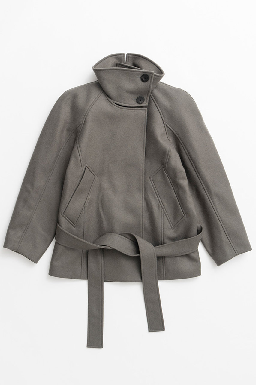 PRANK PROJECT ローウエステッドハイネックウールミドルコート / Low-Waisted High-Neck Wool Middle Coat (KHK(カーキ), FREE) プランク プロジェクト ELLE SHOP