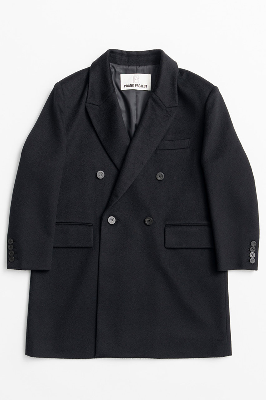 PRANK PROJECT カシミヤダブルブレストコート / Cashmere Double-Breasted Coat (BLK(ブラック), FREE) プランク プロジェクト ELLE SHOP