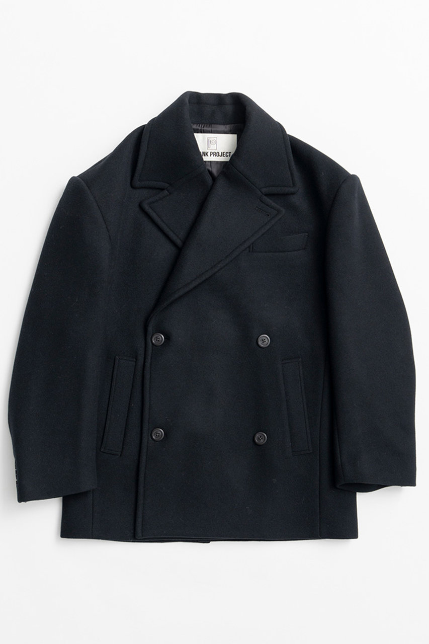 PRANK PROJECT super140sダブルブレストコート / Super 140s Double-Breasted Coat (BLK(ブラック), FREE) プランク プロジェクト ELLE SHOP