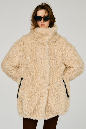 プランク プロジェクト/PRANK PROJECTの【予約販売】スタンドカラーカールファーコート / Stand Collar Curly Fur Coat(110900/110902)