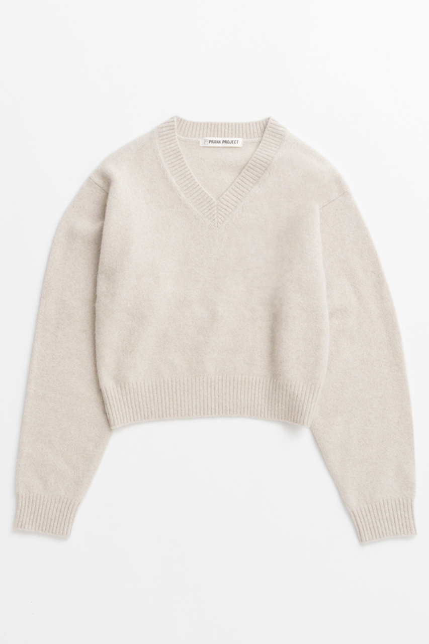PRANK PROJECT FOXブレンドVネックニット / Fox Blend V-Neck Knit (IVR(アイボリー), FREE) プランク プロジェクト ELLE SHOP