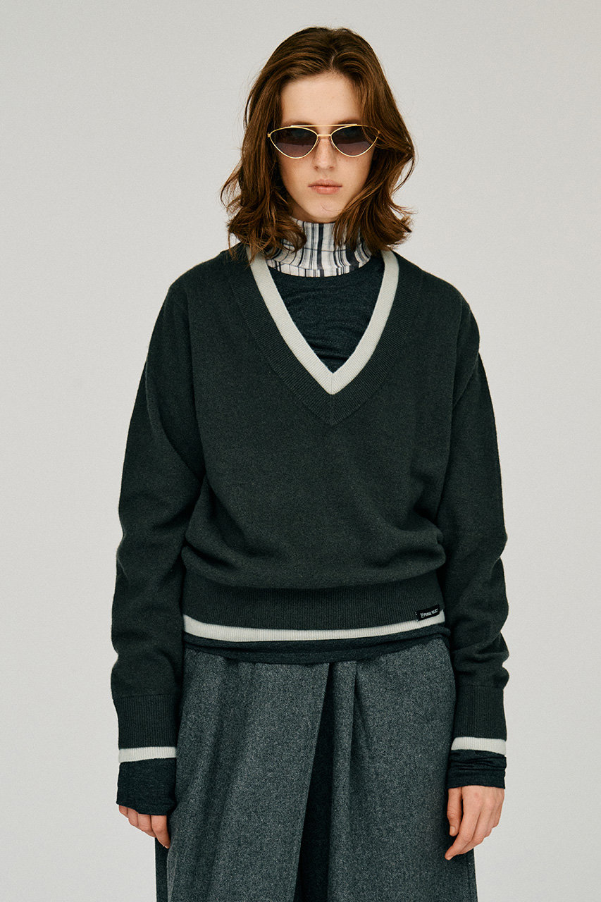 PRANK PROJECT トリプルレイヤードニット / Triple Layered Knit (GRY(グレー), FREE) プランク プロジェクト ELLE SHOP
