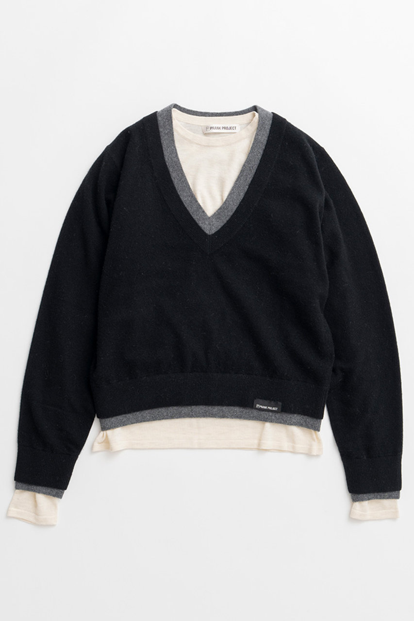 PRANK PROJECT トリプルレイヤードニット / Triple Layered Knit (BLK(ブラック), FREE) プランク プロジェクト ELLE SHOP