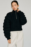 ハーフジップアコーディオンニット / Half-Zip Accordion Knit
