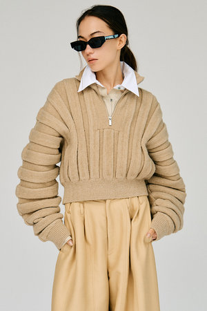 プランク プロジェクト/PRANK PROJECTの【予約販売】ハーフジップアコーディオンニット / Half-Zip Accordion Knit(110300/110301)
