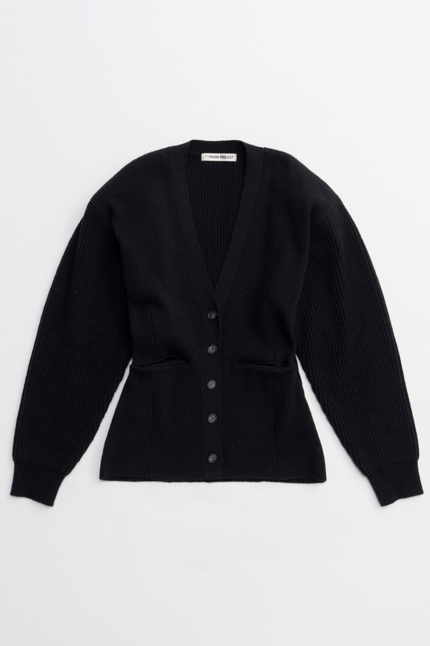 PRANK PROJECT ワイドショルダーニットカーディガン / Wide Shoulder Knit Cardigan (BLK(ブラック), FREE) プランク プロジェクト ELLE SHOP