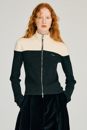 プランク プロジェクト/PRANK PROJECTの【予約販売】フロントジップバイカラーニット / Front Zip Bicolor Knit(110300/110301)