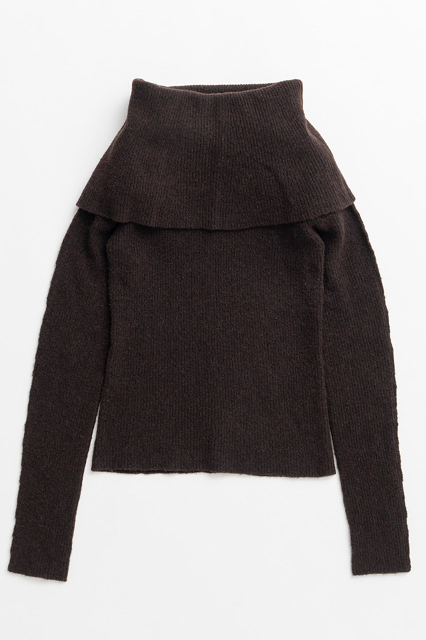 PRANK PROJECT ドレープカラーニット / Drape Collar Knit (BRN(ブラウン), FREE) プランク プロジェクト ELLE SHOP