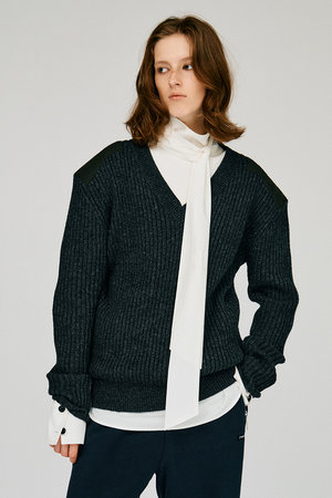 プランク プロジェクト/PRANK PROJECTの【予約販売】ショルダーパッチVネックリブニット / Shoulder Patch V-Neck Rib Knit(110100/110103)