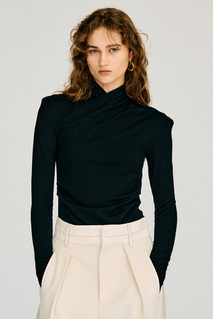 プランク プロジェクト/PRANK PROJECTの【予約販売】ウォッシャブルウールカシュクールトップ / Washable Wool Cache-Coeur Top(110100/110103)