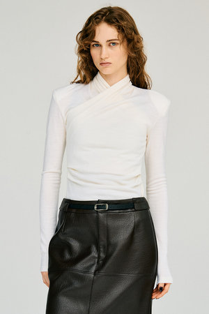 プランク プロジェクト/PRANK PROJECTの【予約販売】ウォッシャブルウールカシュクールトップ / Washable Wool Cache-Coeur Top(110100/110103)