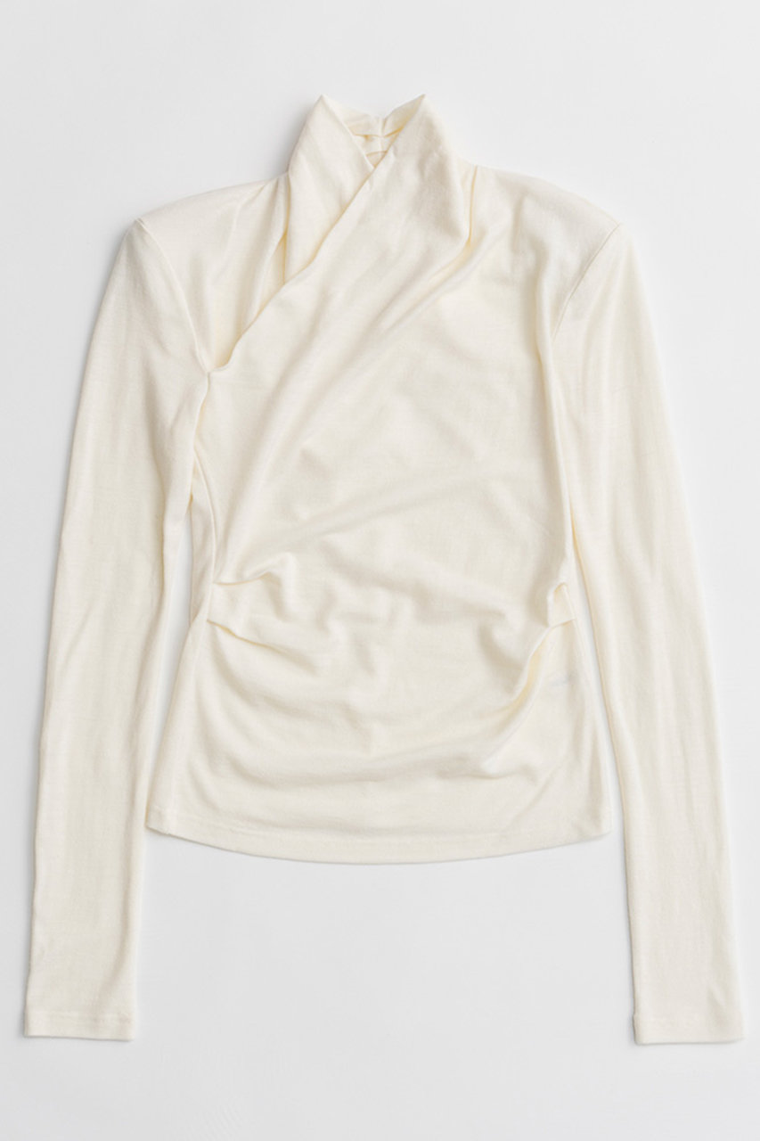 PRANK PROJECT ウォッシャブルウールカシュクールトップ / Washable Wool Cache-Coeur Top (WHT(ホワイト), FREE) プランク プロジェクト ELLE SHOP