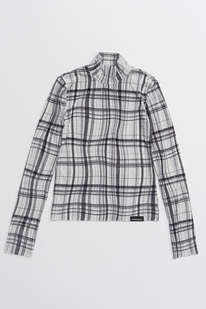PRANK PROJECT ウェイビーチェックスキントップス / Wavy Check Skin Top (WHT(ホワイト), FREE) プランク プロジェクト ELLE SHOP
