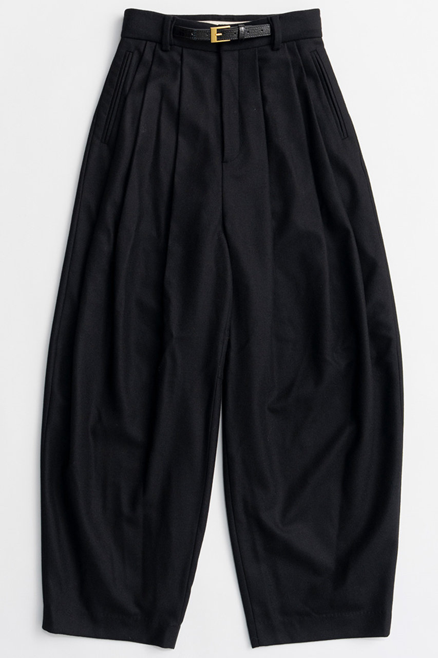 PRANK PROJECT ベルテッドコクーンフラノパンツ / Belted Cocoon Flannel Pants (BLK(ブラック), 36) プランク プロジェクト ELLE SHOP