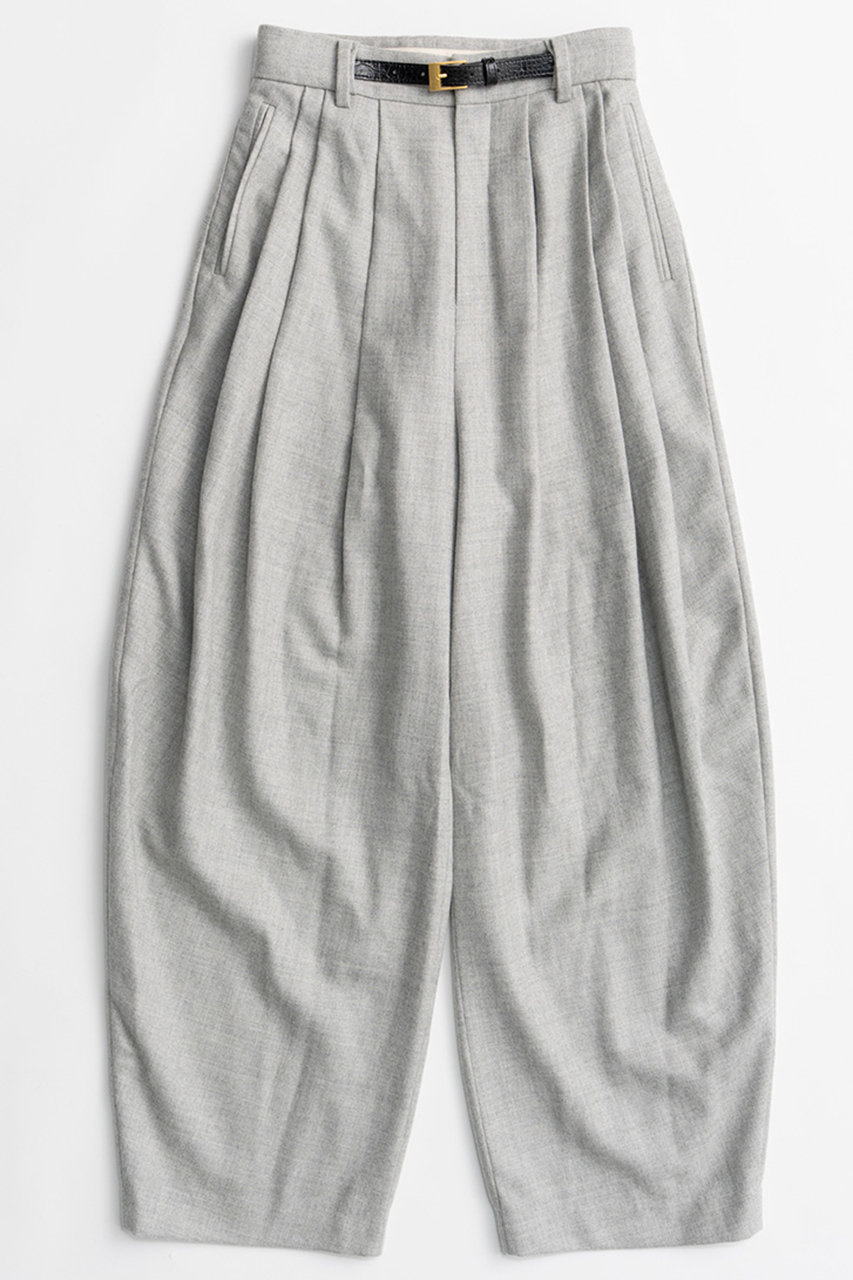 PRANK PROJECT ベルテッドコクーンフラノパンツ / Belted Cocoon Flannel Pants (GRY(グレー), 36) プランク プロジェクト ELLE SHOP