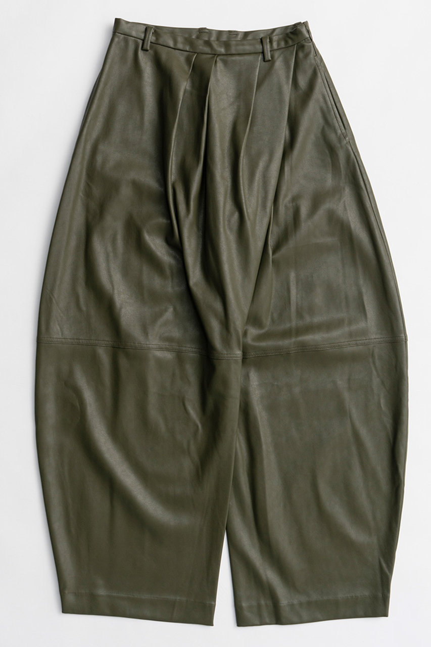 PRANK PROJECT フェイクレザーバルーンパンツ / Fake Leather Balloon Pants (KHK(カーキ), 34) プランク プロジェクト ELLE SHOP