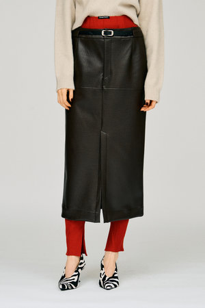 プランク プロジェクト/PRANK PROJECTの【予約販売】ベルトコンビフェイクレザーマキシスカート / Belt Combo Fake Leather Maxi Skirt(110700/110703)