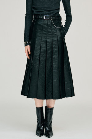 プランク プロジェクト/PRANK PROJECTの【予約販売】シンセティックレザープリーツスカート / Synthetic Leather Pleated Skirt(110700/110703)