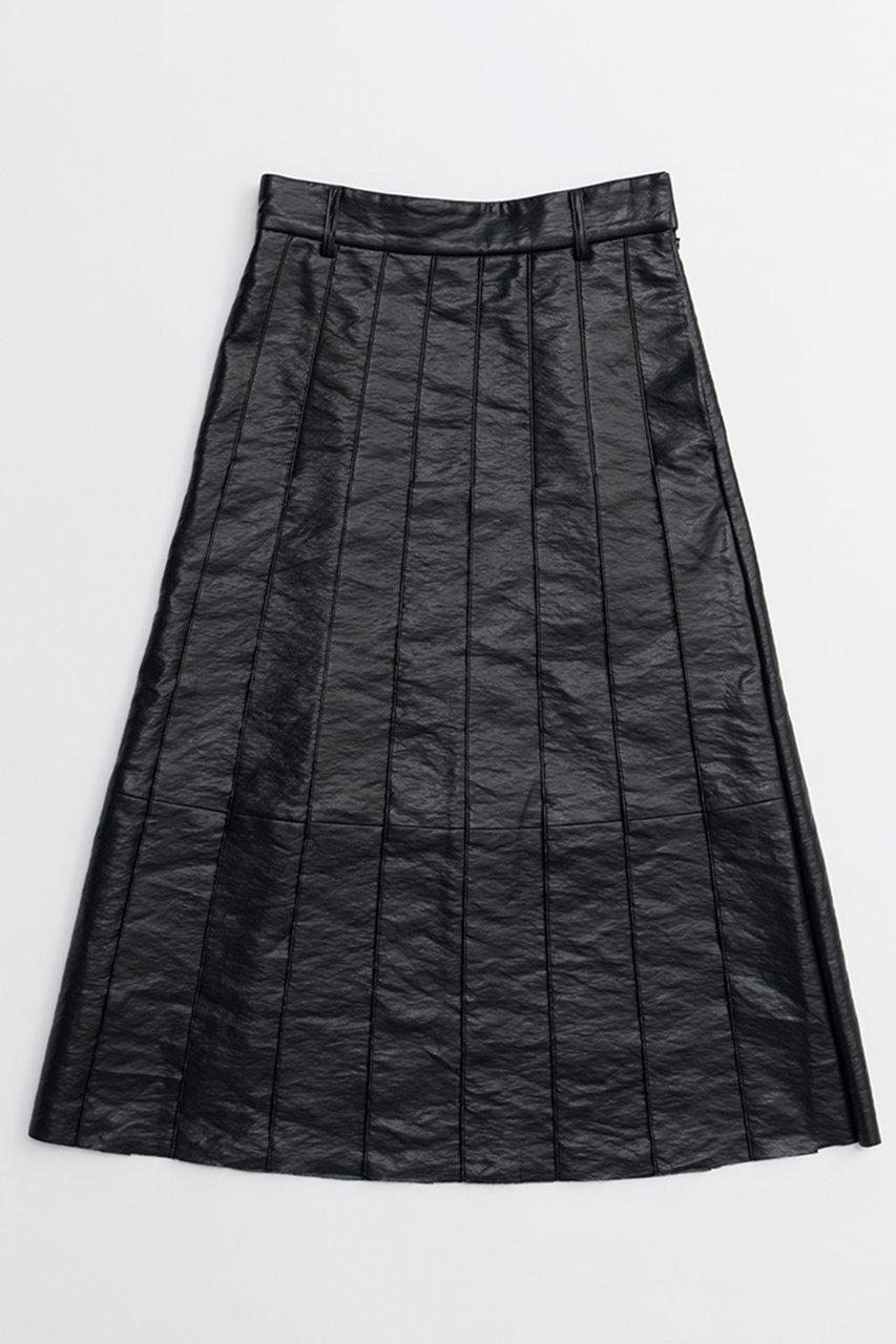 PRANK PROJECT シンセティックレザープリーツスカート / Synthetic Leather Pleated Skirt (BLK(ブラック), 36) プランク プロジェクト ELLE SHOP