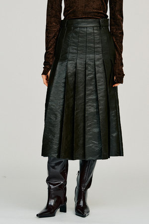 プランク プロジェクト/PRANK PROJECTの【予約販売】シンセティックレザープリーツスカート / Synthetic Leather Pleated Skirt(110700/110703)