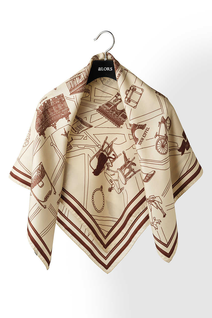 aLORS(アロー)｜Foulard Ex-libris Paris×aLORS スカーフ/アイボリー