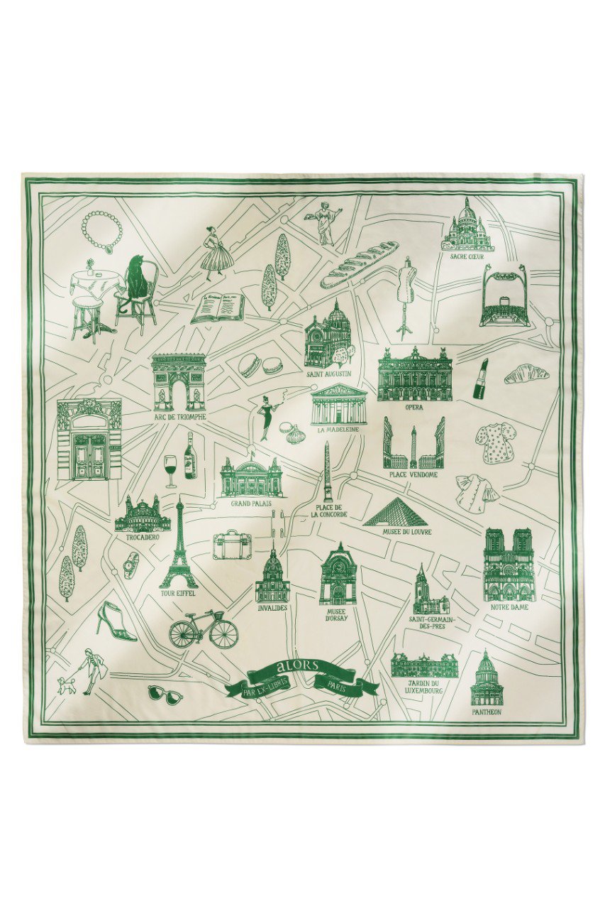 Foulard Ex-libris Paris x aLORS -une collaboration d’exception